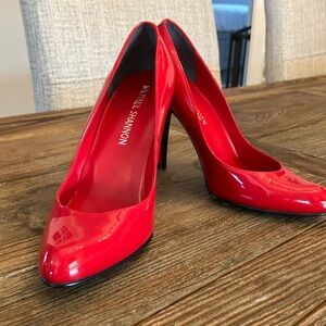 Red Patton Leather Pumps size 7.5 Michael Shannon